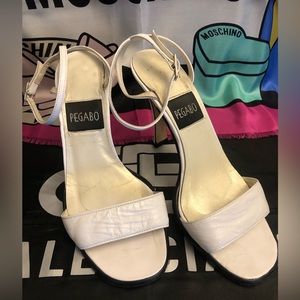 White Leather PEGABO 4” Heel-Stiletto Sandals